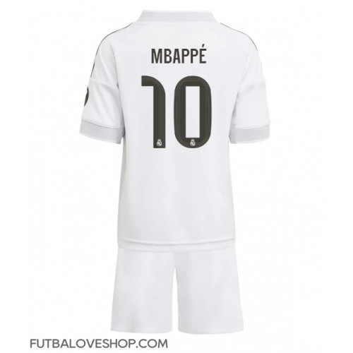 Dres Real Madrid Kylian Mbappe #10 Domáci pre deti 2025-26 Krátky Rukáv (+ trenírky)